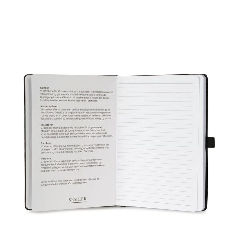Notesbog tryk m. værdier